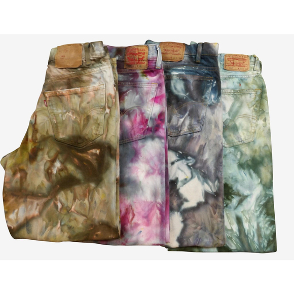 Reclaimed Vintage Levi's 550 Jeans: Hand-Tie-Dyed, Unique Hand-Dyed Levis - Picture 4 of 16